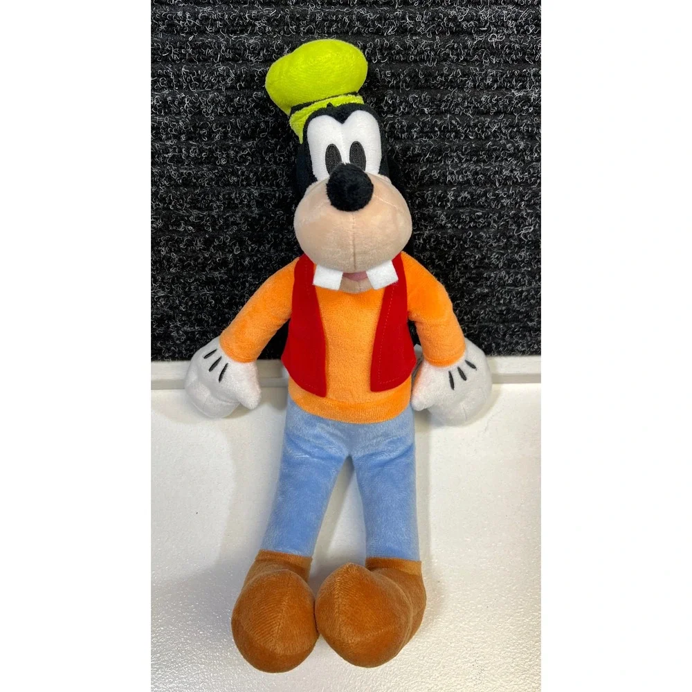Disney Goofy Plush Stuffed Animal Toy Neon Green Hat Orange Vest 18inches